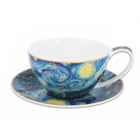 Filiżanka Carmani 360ml ze spodkiem - V. van Gogh, Gwiaździsta noc - 2